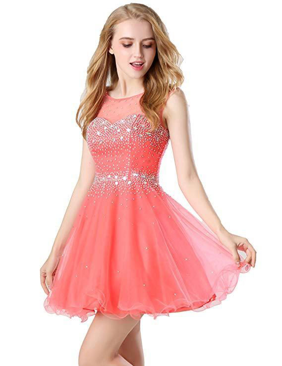 Belle House Women's Short Beading Homecoming Dress For Juniors A Line Prom Ball Gown 