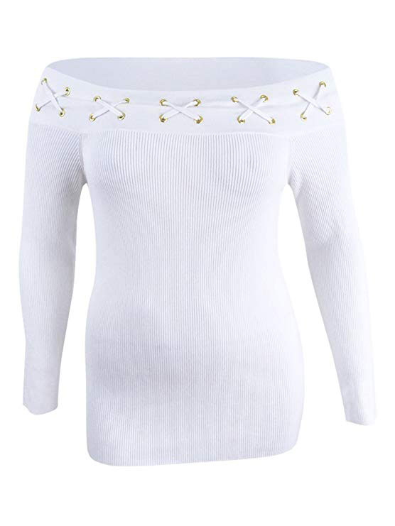 Michael Kors Lace Up Boat Neck Sweater