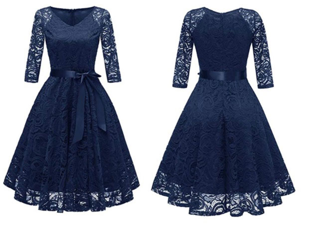 Navy blue lace dress