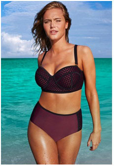 woman with a large bust wearing a bikini