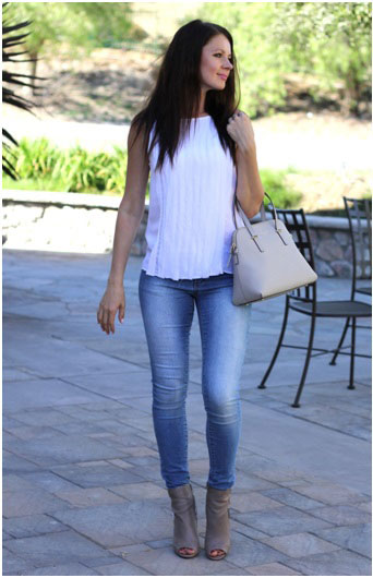 white jeans for girls with top