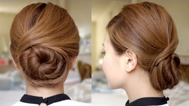 girl with hair bun
