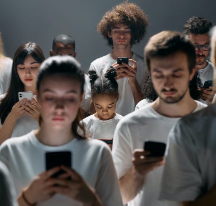 photo of people engaged on their phones