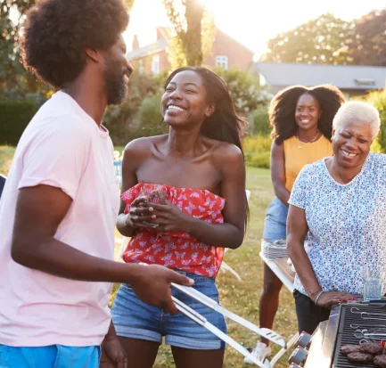 Black Family Having a Cookout