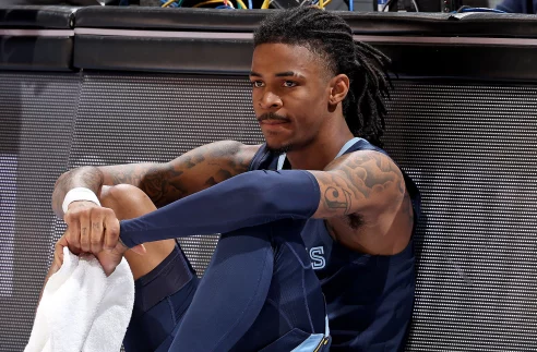 Ja Morant on the sideline